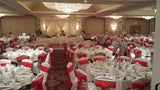 Hydrangea and Red Gerbera Diasy centerpiece