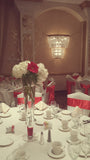 Hydrangea and Red Gerbera Diasy centerpiece