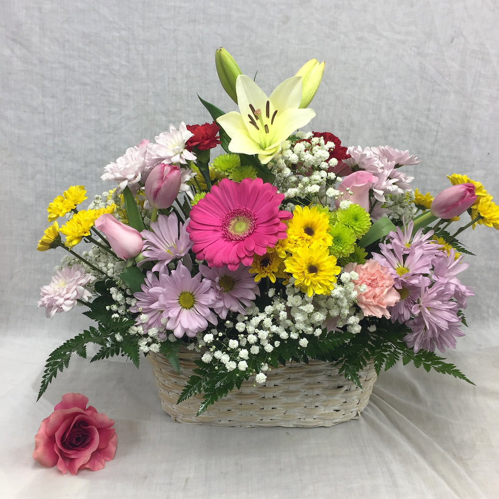 Spring time floral basket