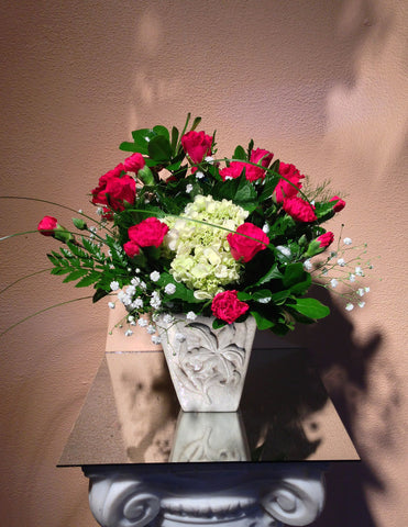 Hydrangea with Pink Carnations