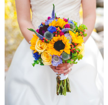 wild flower fields bride bouquet